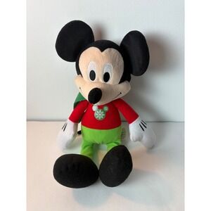 Disney Mickey Mouse Plush Stuffed Animal Holiday‎ Christmas Scarf Snowflake 13"